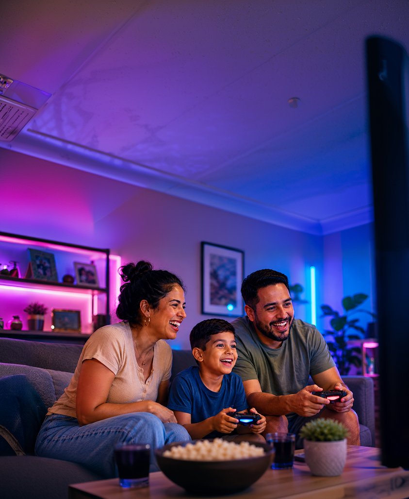 Família ativando o Modo Férias com a Weclix